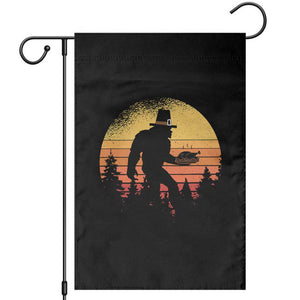 Bigfoot Pilgrim Turkey Pumpkin Thanksgiving Day Garden Flag TS11 Black Print Your Wear