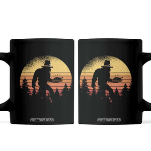 Bigfoot Pilgrim Turkey Pumpkin Thanksgiving Day Coffee Mug TS11 Black Print Your Wear