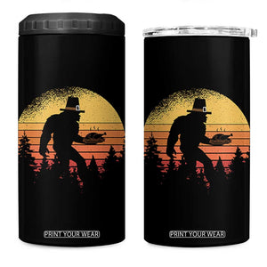Bigfoot Pilgrim Turkey Pumpkin Thanksgiving Day 4 in 1 Can Cooler Tumbler TS11 One Size: 16 oz Black Print Your Wear
