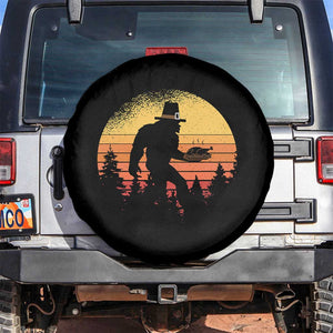 Bigfoot Pilgrim Turkey Pumpkin Thanksgiving Day Spare Tire Cover TS11 No hole Black Print Your Wear