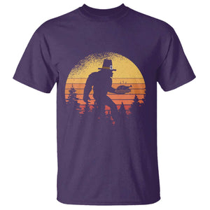 Bigfoot Pilgrim Turkey Pumpkin Thanksgiving Day T Shirt TS11 Purple Print Your Wear