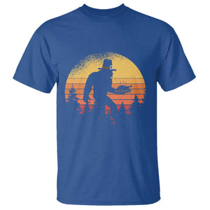 Bigfoot Pilgrim Turkey Pumpkin Thanksgiving Day T Shirt TS11 Royal Blue Print Your Wear