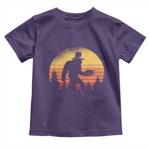 Bigfoot Pilgrim Turkey Pumpkin Thanksgiving Day Toddler T Shirt TS11 Purple Print Your Wear