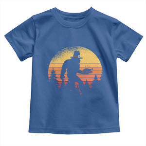 Bigfoot Pilgrim Turkey Pumpkin Thanksgiving Day Toddler T Shirt TS11 Royal Blue Print Your Wear