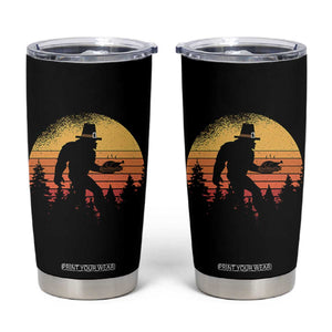 Bigfoot Pilgrim Turkey Pumpkin Thanksgiving Day Tumbler Cup TS11 Black Print Your Wear