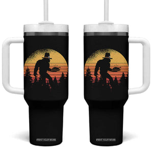 Bigfoot Pilgrim Turkey Pumpkin Thanksgiving Day Tumbler With Handle TS11 One Size: 40 oz Black Print Your Wear
