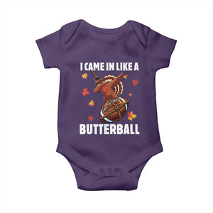 Funny I Came In Like A Butterball Baby Onesie Thanksgiving Dabbing Turkey TS11 Purple Print Your Wear