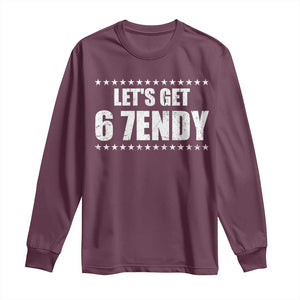 Lets Get Sendy 67 Six Seven Meme Alpha Slang Star Long Sleeve Shirt TS11 Maroon Print Your Wear