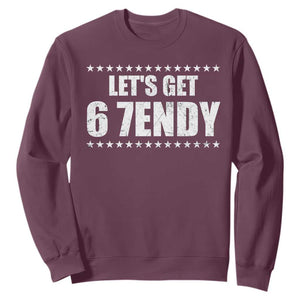 Lets Get Sendy 67 Six Seven Meme Alpha Slang Star Sweatshirt TS11 Maroon Print Your Wear