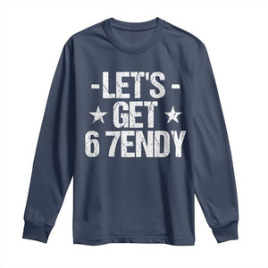 Lets Get Sendy 67 Six Seven Meme Alpha Slang Long Sleeve Shirt TS11 Navy Print Your Wear