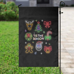 Funny Christmas Garden Flag Tis The Season Neon Lights Santa Gingerbread TS11 Print Your Wear