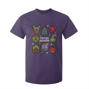 Funny Christmas T Shirt For Kid Tis The Season Neon Lights Santa Gingerbread TS11 Purple Print Your Wear