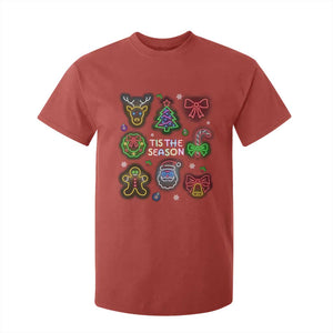 Funny Christmas T Shirt For Kid Tis The Season Neon Lights Santa Gingerbread TS11 Red Print Your Wear