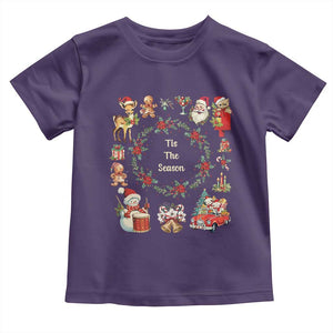 Retro Vintage Christmas Toddler T Shirt Tis The Season Santa Hat Xmas Wrealth TS11 Purple Print Your Wear