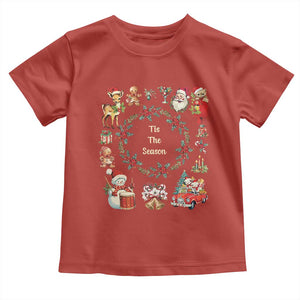 Retro Vintage Christmas Toddler T Shirt Tis The Season Santa Hat Xmas Wrealth TS11 Red Print Your Wear