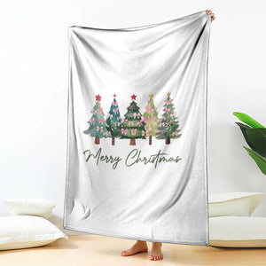 Merry Christmas Coquette Xmas Tree Throw Blanket Cute Pink Bow TS11 Print Your Wear