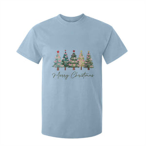 Merry Christmas Coquette Xmas Tree T Shirt For Kid Cute Pink Bow TS11 Light Blue Print Your Wear