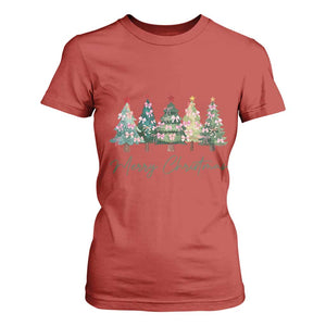 Merry Christmas Coquette Xmas Tree T Shirt For Women Cute Pink Bow TS11 Red Print Your Wear