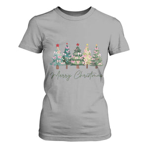 Merry Christmas Coquette Xmas Tree T Shirt For Women Cute Pink Bow TS11 Sport Gray Print Your Wear