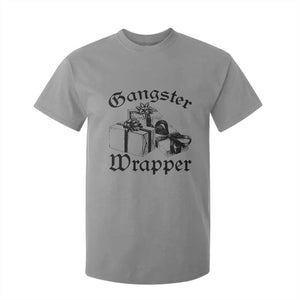 Funny Christmas T Shirt For Kid Gangster Wrapper Vintage Presents Gift TS11 Sport Gray Print Your Wear
