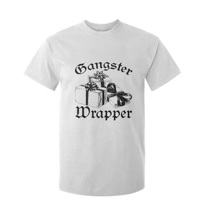 Funny Christmas T Shirt For Kid Gangster Wrapper Vintage Presents Gift TS11 White Print Your Wear