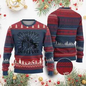 Funny Xmas Ugly Christmas Sweater Gangster Wrapper Vintage Presents Gift TS11 Burgundy Print Your Wear