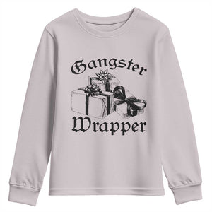 Funny Christmas Youth Sweatshirt Gangster Wrapper Vintage Presents Gift TS11 Ice Gray Print Your Wear