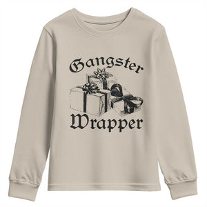 Funny Christmas Youth Sweatshirt Gangster Wrapper Vintage Presents Gift TS11 Sand Print Your Wear