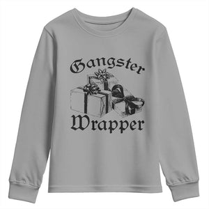 Funny Christmas Youth Sweatshirt Gangster Wrapper Vintage Presents Gift TS11 Sport Gray Print Your Wear