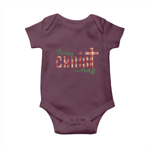 Christian Christmas Baby Onesie Merry Christmas Cross Faith TS11 Maroon Print Your Wear