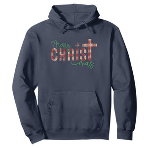 Christian Christmas Hoodie Merry Christmas Cross Faith TS11 Navy Print Your Wear