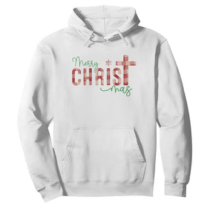 Christian Christmas Hoodie Merry Christmas Cross Faith TS11 White Print Your Wear