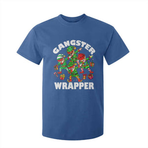 Funny Gangster Wrapper T Shirt For Kid Christmas Gangsta Elf Crew Presents TS11 Royal Blue Print Your Wear