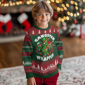 Funny Gangster Wrapper Ugly Christmas Sweater Xmas Gangsta Elf Crew Presents TS11 Christmas Print Your Wear