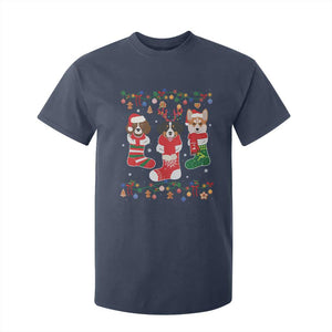 Funny Christmas Dog Owner T Shirt For Kid Socks Xmas Holiday TS11 Navy Print Your Wear