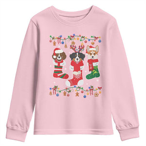 Funny Christmas Dog Owner Youth Sweatshirt Socks Xmas Holiday TS11 Light Pink Print Your Wear