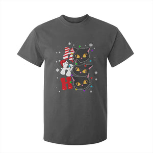 Funny Christmas Black Cat Triple Ho T Shirt For Kid TS11 Dark Heather Print Your Wear