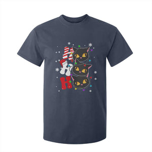 Funny Christmas Black Cat Triple Ho T Shirt For Kid TS11 Navy Print Your Wear