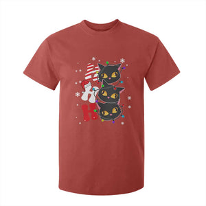 Funny Christmas Black Cat Triple Ho T Shirt For Kid TS11 Red Print Your Wear