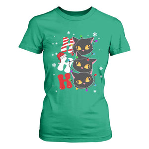 Funny Christmas Black Cat Triple Ho T Shirt For Women TS11 Irish Green Print Your Wear