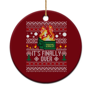 Funny Christmas Lil Dumpster Fire Ceramic Ornament It Is Finally Over 2025 TS11 1pc Red Print Your Wear