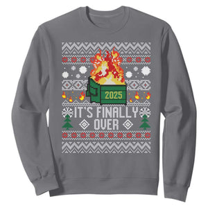 Funny Christmas Lil Dumpster Fire Sweatshirt It Is Finally Over 2025 TS11 Charcoal Print Your Wear