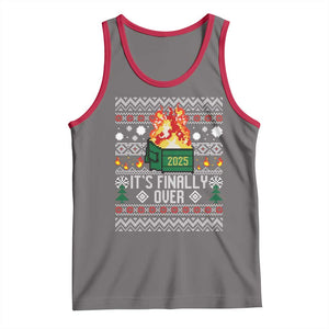 Funny Christmas Lil Dumpster Fire Tank Top It Is Finally Over 2025 TS11 Deep Heather Red Print Your Wear