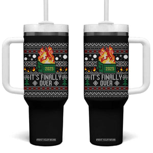 Funny Christmas Lil Dumpster Fire Tumbler With Handle It Is Finally Over 2025 TS11 One Size: 40 oz Black Print Your Wear