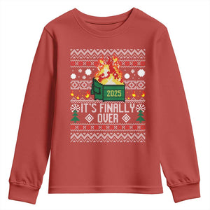 Funny Christmas Lil Dumpster Fire Youth Sweatshirt It Is Finally Over 2025 TS11 Red Print Your Wear