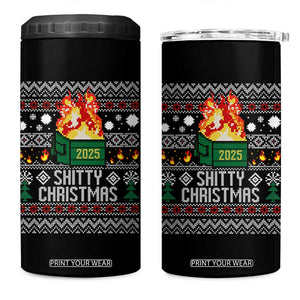 Funny Xmas Lil Dumpster Fire 4 in 1 Can Cooler Tumbler Shitty Christmas Festive Holiday TS11 One Size: 16 oz Black Print Your Wear