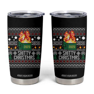 Funny Xmas Lil Dumpster Fire Tumbler Cup Shitty Christmas Festive Holiday TS11 Black Print Your Wear