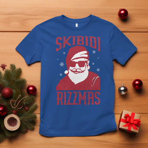 Funny Christmas Santa T Shirt Skibidi Rizzmas Vintage Charisma Rizz Santa Claus TS11 Royal Blue Print Your Wear