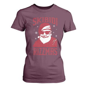 Funny Christmas Santa T Shirt For Women Skibidi Rizzmas Vintage Charisma Rizz Santa Claus TS11 Maroon Print Your Wear