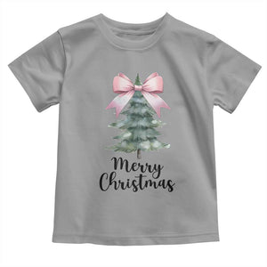 Funny Coquette Merry Christmas Toddler T Shirt Pink Bow Xmas Tree TS11 Sport Gray Print Your Wear